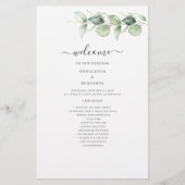 Eucalyptus Greenery Botanical Wedding Programme (Voorkant)