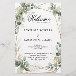 Eucalyptus Greenery Botanical Wedding Programme