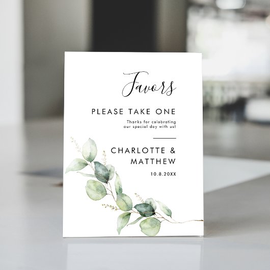 Eucalyptus Greenery Botanical Wedding Reclamebord Met Voetstuk