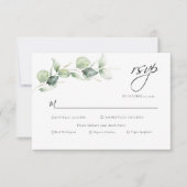 Eucalyptus Greenery Botanical Wedding RSVP Kaartje (Voorkant)
