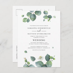 Eucalyptus Greenery Botanical Wedding Uitnodiging Briefkaart
