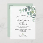 Eucalyptus greenery botanical white bruiloft briefkaart (Voorkant / Achterkant)