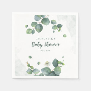 Eucalyptus Greenery botanisch Baby shower papier Servet