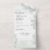Eucalyptus Greenery Botanische QR Code Huwelijk All In One Uitnodiging (Binnen)