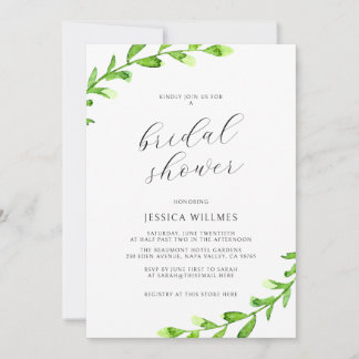 Eucalyptus Greenery Bridal Shower Kaart
