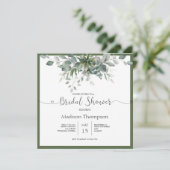Eucalyptus Greenery Bridal Shower Kaart (Staand voorkant)