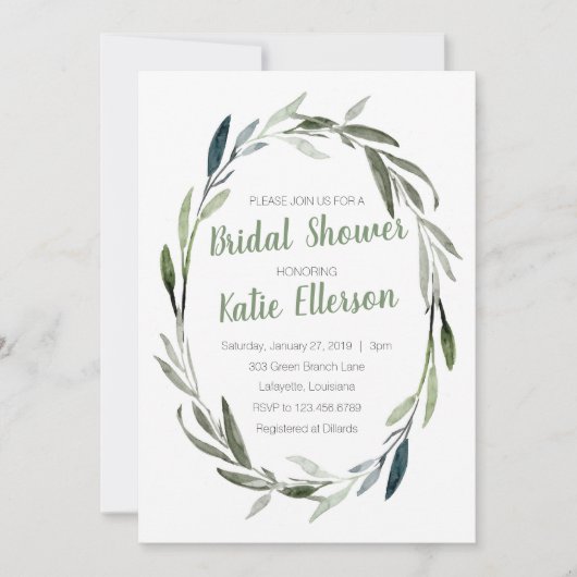 Eucalyptus Greenery Bridal Shower Kaart (Voorkant)