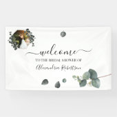Eucalyptus Greenery Bridal Wedding Shower Welkom Spandoek (Horizontaal)