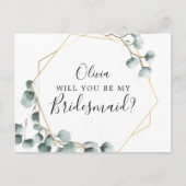 Eucalyptus Greenery Bridesmaid proposal Kaart (Voorkant)