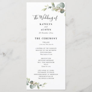 Eucalyptus greenery bruiloft programma
