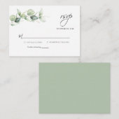 Eucalyptus Greenery Budget Mariage carte RSVP (Devant / Derrière)
