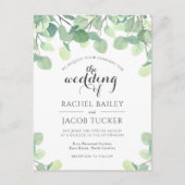 Eucalyptus Greenery Budget Weddenschap Briefkaart (Voorkant)