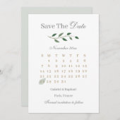 Eucalyptus Greenery Calendar bewaart de datum van  Kaart (Voorkant / Achterkant)