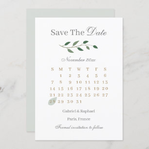 Eucalyptus Greenery Calendar bewaart de datum van  Kaart