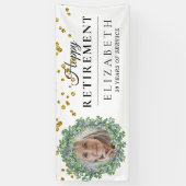Eucalyptus Greenery Custom Photo Retirement Party Spandoek (Verticaal)