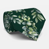 Eucalyptus Greenery Dark Green Floral Neck Tie Stropdas (Opgerold)