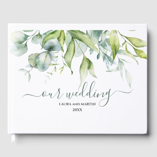 Eucalyptus greenery elegance vers ontwerp gastenboek (Voorkant)