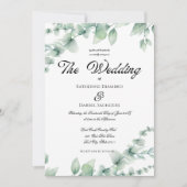 Eucalyptus Greenery Elegant Botanical Wedding Kaart (Voorkant)