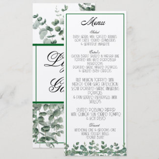 Eucalyptus Greenery Elegant Botanisch Boho Menu