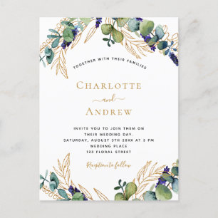 Eucalyptus greenery elegant bruiloft briefkaart