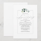 Eucalyptus Greenery Elegant Engagement Kaart (Voorkant / Achterkant)