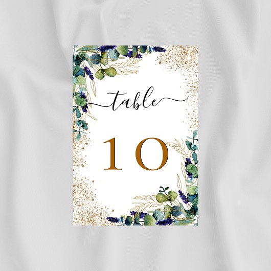 Eucalyptus greenery elegant glitter gold kaart