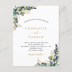 Eucalyptus greenery elegant modern huwelijk briefkaart