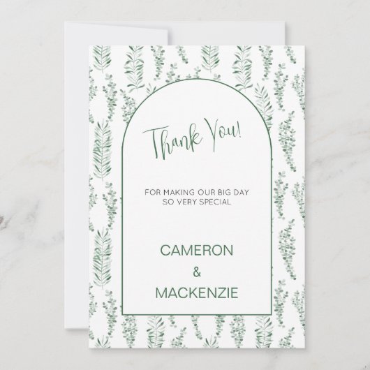 Eucalyptus Greenery Elegant Weddenschap Hartelijk  Kaart (Voorkant)