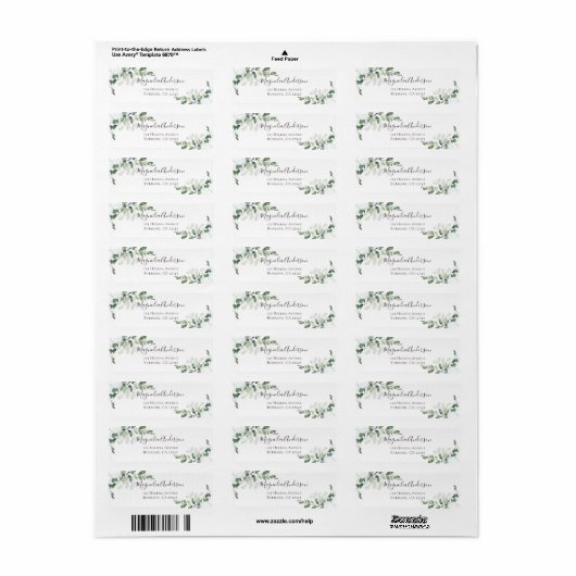 Eucalyptus Greenery Elegant Weddenschap Label (Full Sheet)