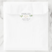 Eucalyptus Greenery Elegant Wedding Bedankt Ronde Sticker (Tas)