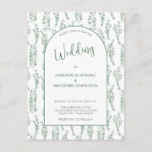 Eucalyptus Greenery Elegant Wedding Invitation Briefkaart (Voorkant)