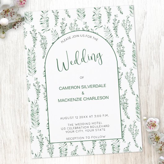 Eucalyptus Greenery Elegant Wedding Invitation Briefkaart