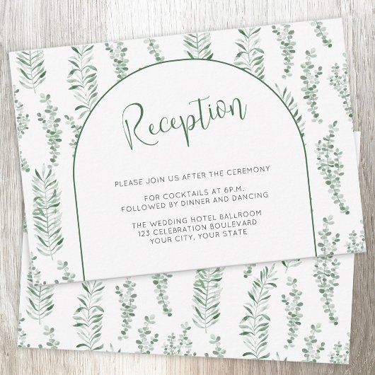 Eucalyptus Greenery Elegant Wedding Reception Kaar RSVP Kaartje