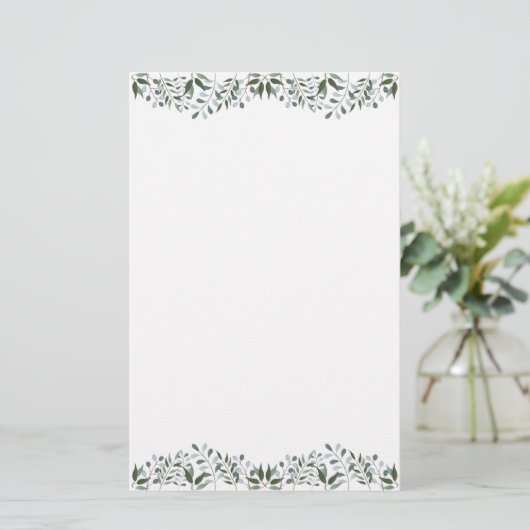 Eucalyptus Greenery Floral Briefpapier (Staand voorkant)