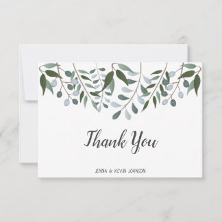 Eucalyptus Greenery Floral Hartelijk dank Bedankkaart