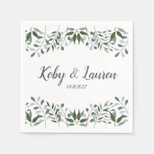Eucalyptus Greenery Floral Jubileum Datum Servet