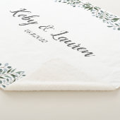 Eucalyptus Greenery Floral Jubileum Datum Sherpa Deken (3/4)