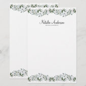 Eucalyptus Greenery Floral personaliseren Briefpapier (Voorkant / Achterkant)