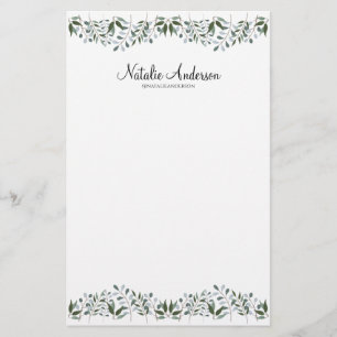 Eucalyptus Greenery Floral personaliseren Briefpapier