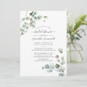 Eucalyptus Greenery Floral Script Vrijgezellenfees Kaart (Staand voorkant)