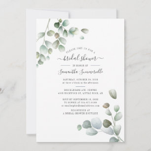Eucalyptus Greenery Floral Script Vrijgezellenfees Kaart
