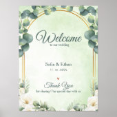 Eucalyptus Greenery Floral Welcome to Our Wedding Poster (Voorkant)
