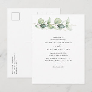 Eucalyptus Greenery Foliage Botanical Wedding Uitnodiging Briefkaart