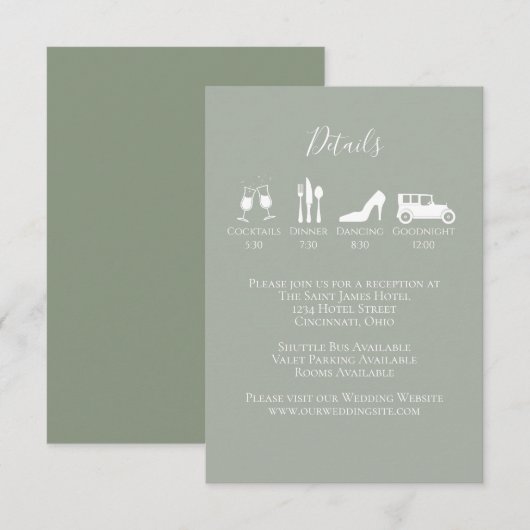 Eucalyptus Greenery Foliage Eenvoudige gegevens Informatiekaartje (Voorkant / Achterkant)