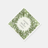 Eucalyptus Greenery Foliage Waterverf Servet (Hoek)