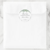 Eucalyptus Greenery Foliage Weddenschap Bedankt Ronde Sticker (Tas)