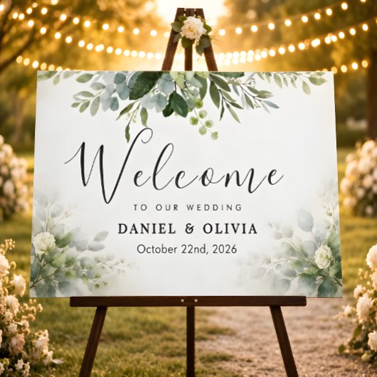Eucalyptus Greenery Foliage Wedding Welcome Sign Poster