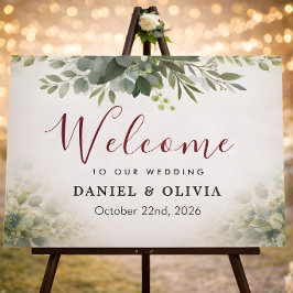 Eucalyptus Greenery Foliage Wedding Welcome Sign Poster