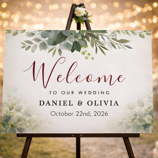 Eucalyptus Greenery Foliage Wedding Welcome Sign Poster