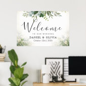 Eucalyptus Greenery Foliage Wedding Welcome Sign Poster (Thuiskantoor)